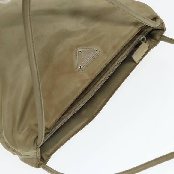 PRADA Tote Bag Nylon Beige Silver Auth bs18439 - Picture 6 of 16